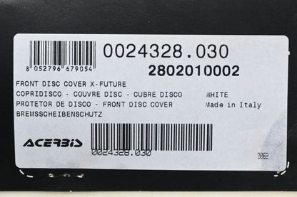 Acerbis 2802010002, 28020-10002, 0024328.030 White X-Future Front Disc Cover NOS