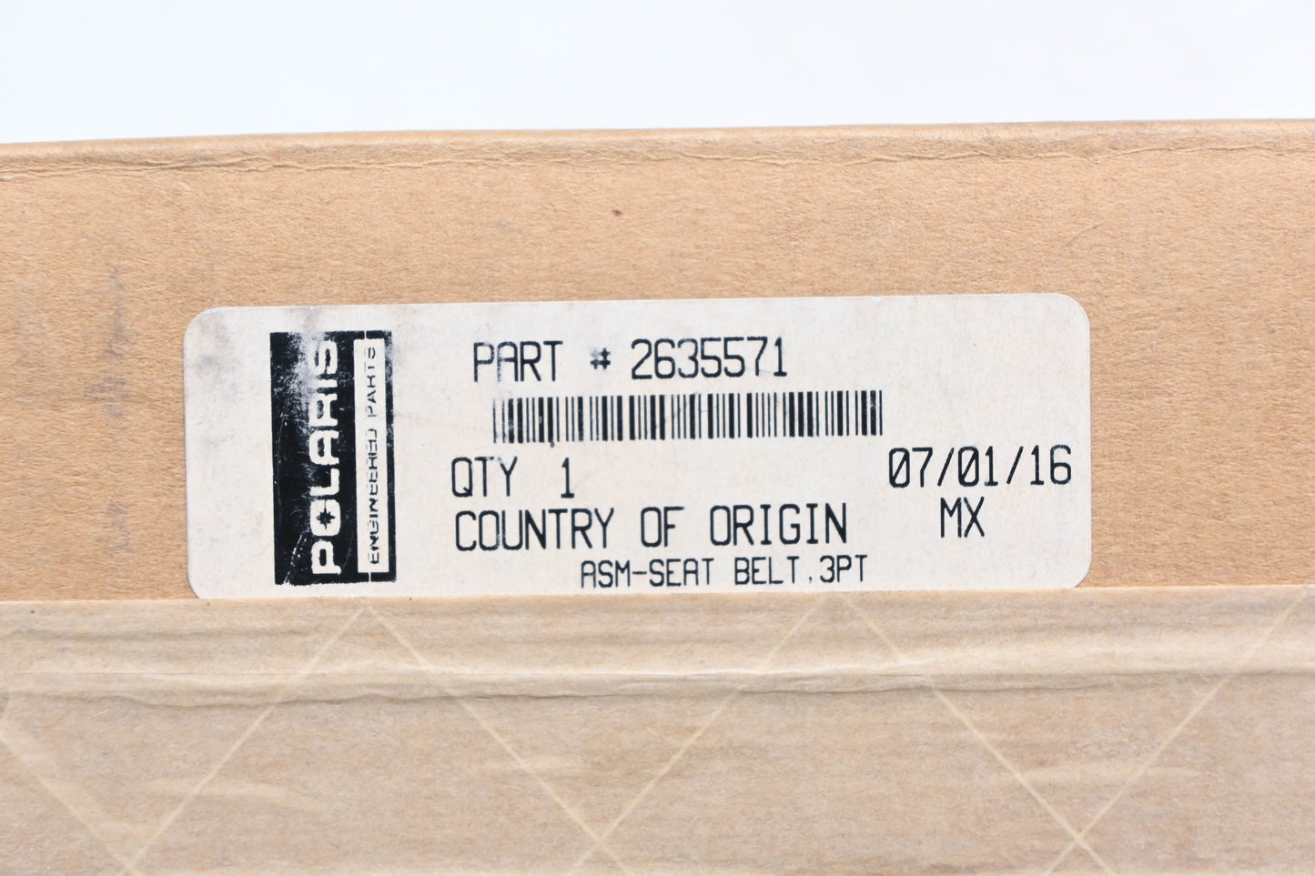 New OEM Polaris 2635571 RZR 3-Point Seat Belt Assembly NOS