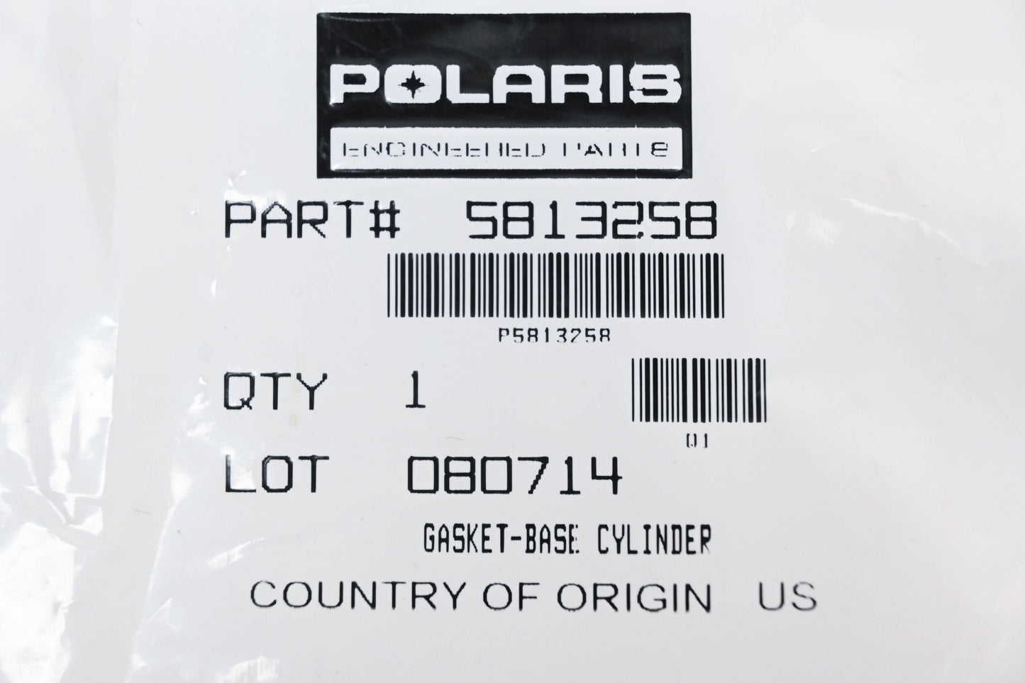 New OEM Polaris 5813258 Cylinder Base Gasket NOS