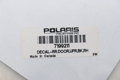 New OEM Polaris 7199211 Rear Right Upper Door Decal NOS