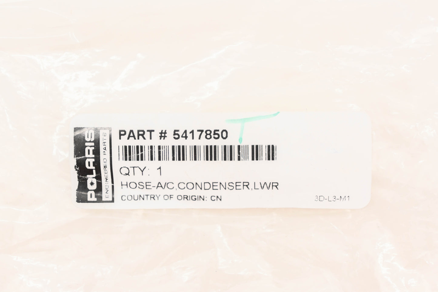 New OEM Polaris 5417850 Lower A/C Condenser Hose NOS