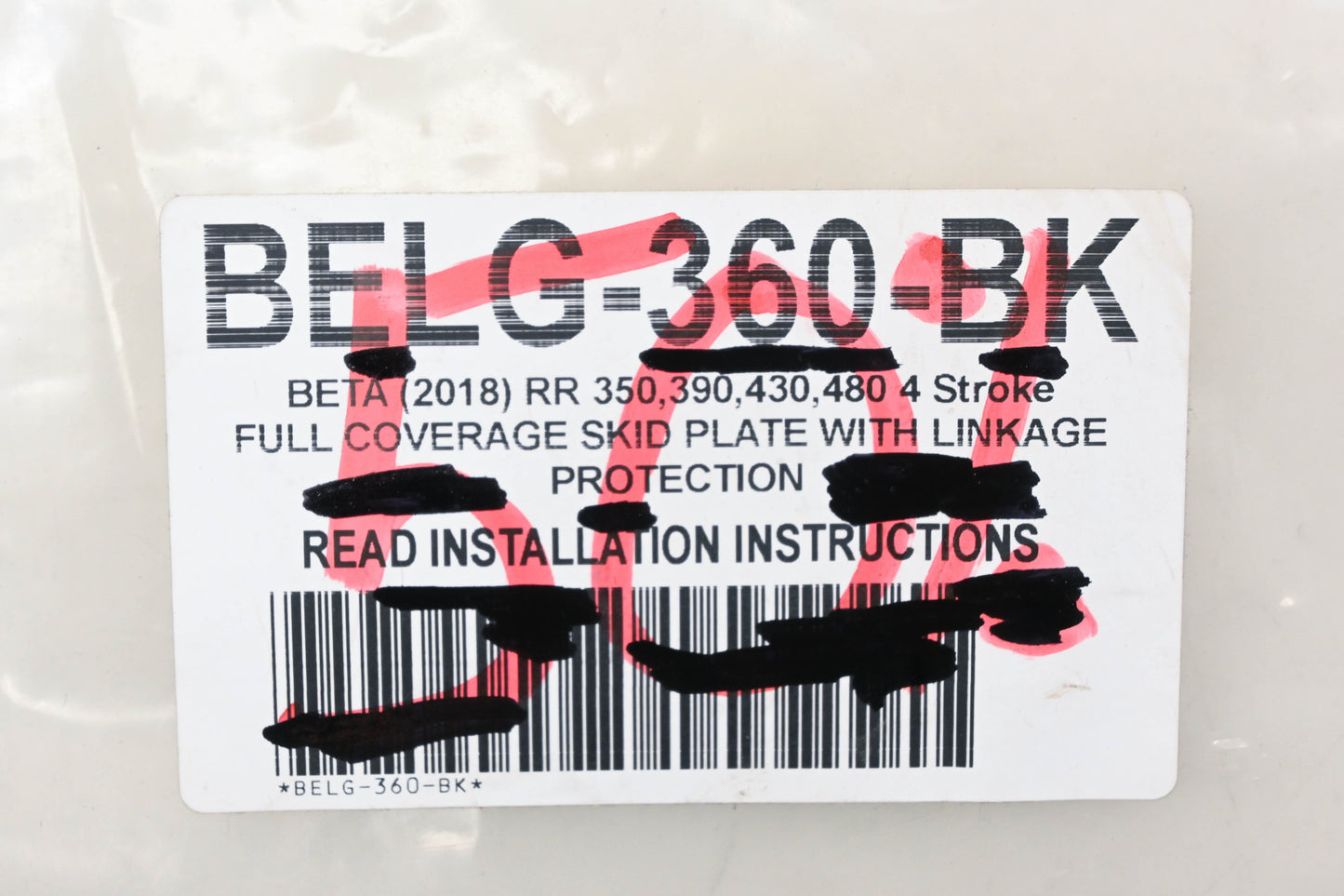 T.M. Designworks BELG-360-BK Beta Black Full Coverage Linkage Skid Plate Kit NOS