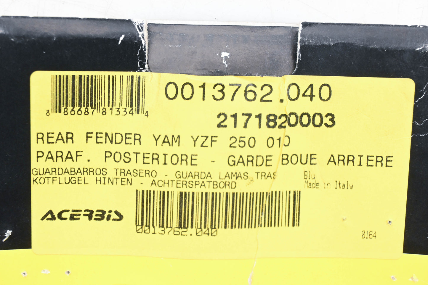 Acerbis 0013762.040, 2171820003, 21718-20003 Blue Rear Fender NOS