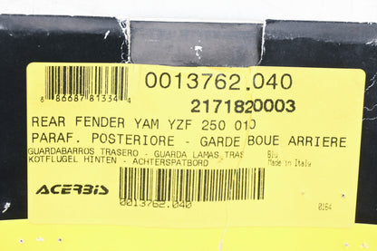 Acerbis 0013762.040, 2171820003, 21718-20003 Blue Rear Fender NOS