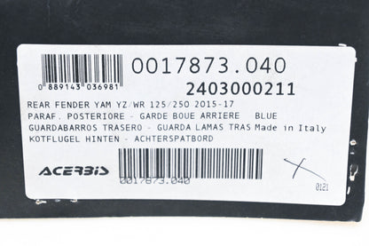 Acerbis 0017873-040, 2403000211, 24030-00211 Blue Rear Fender NOS