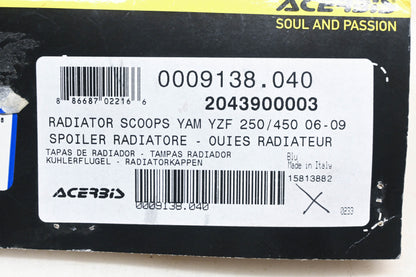 Acerbis 0009138.040, 2043900003 Blue Radiator Scoop Kit NOS