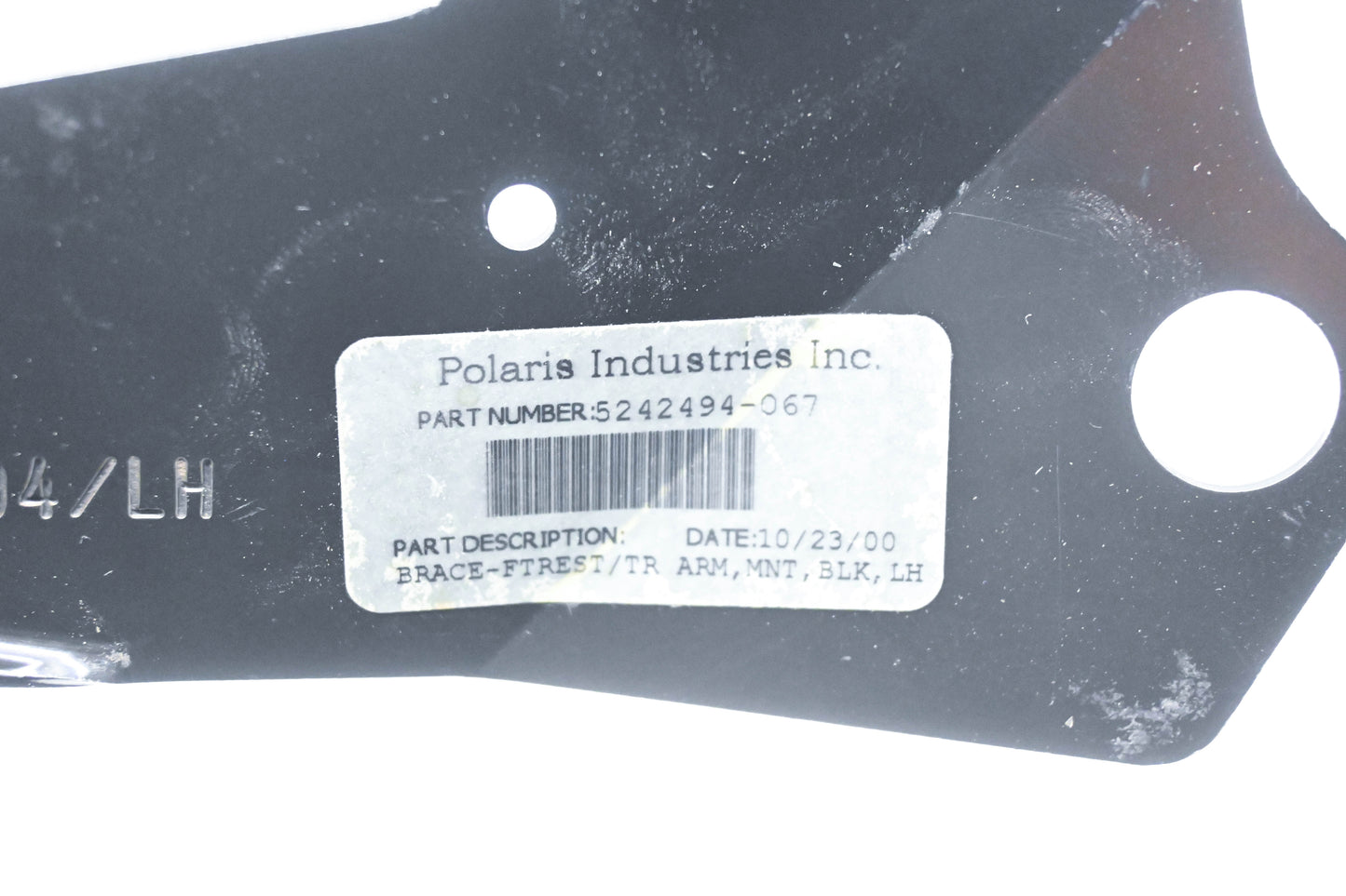 New OEM Polaris 5242494-067 Black Left Footrest Trailing Brace NOS