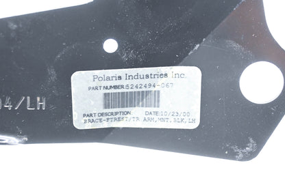 New OEM Polaris 5242494-067 Black Left Footrest Trailing Brace NOS