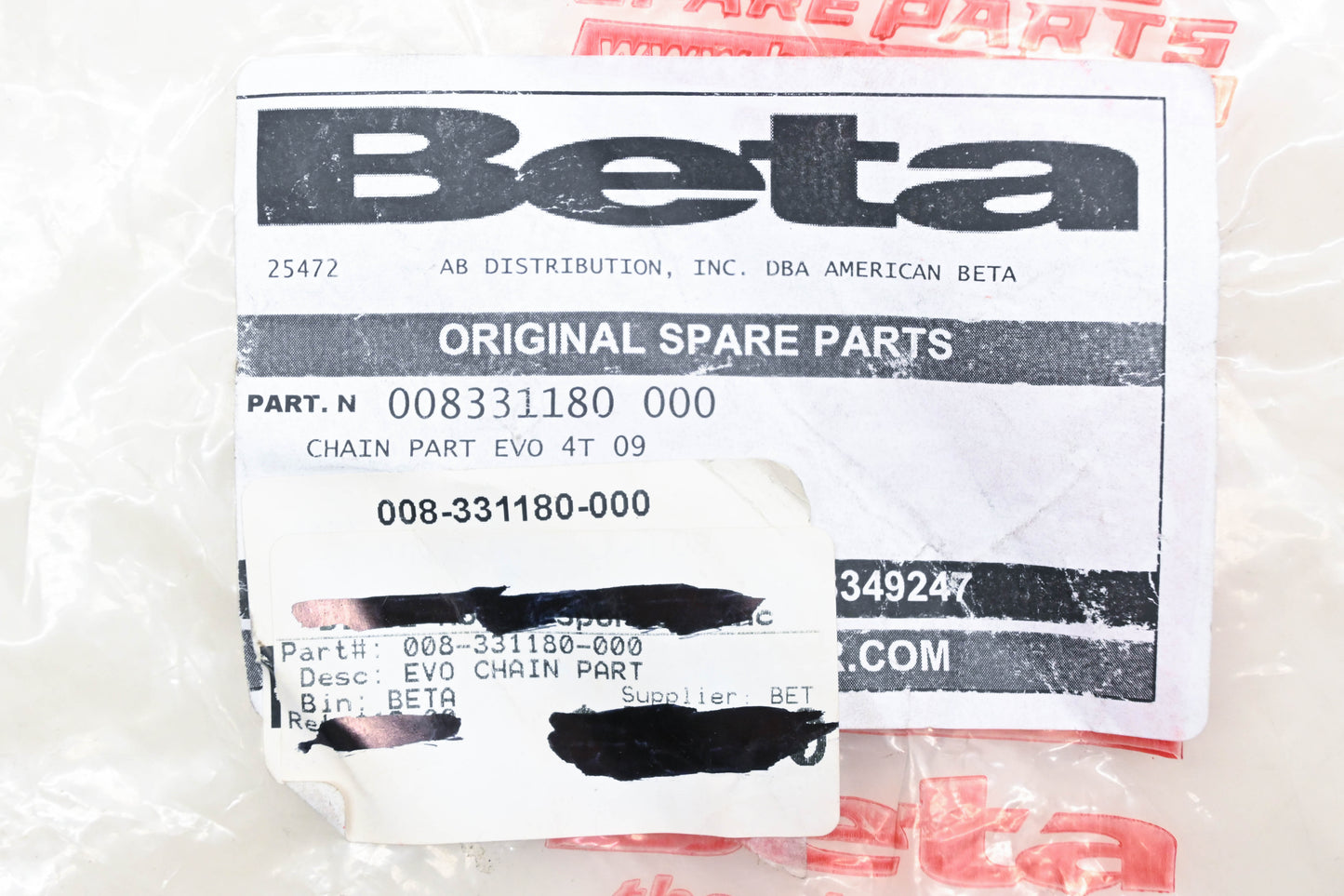 Beta 008-331180-000 EVO Chain Slider NOS