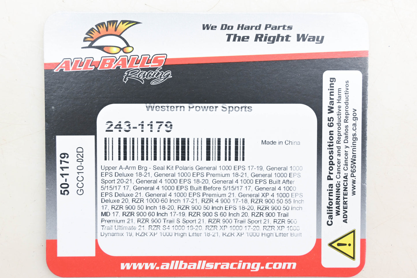 All Balls 243-1179, 50-1179 Upper A-Arm Bearing Kit NOS