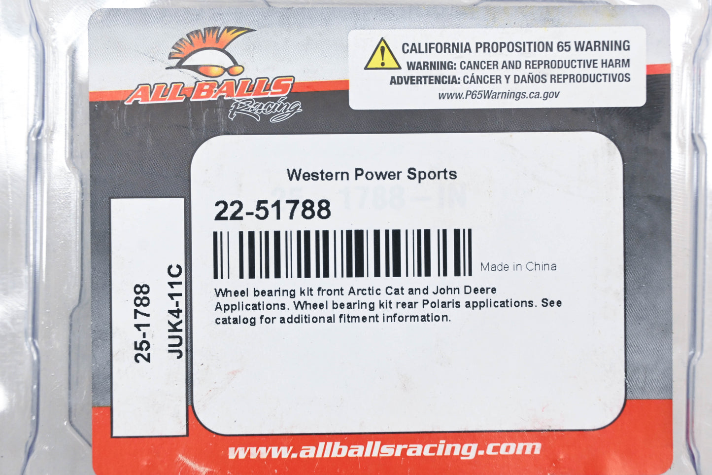 All Balls 22-51788, 25-1788 Wheel Bearing NOS