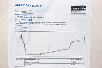 New OEM Polaris 2881685 Battery Terminal Accessory Cable NOS