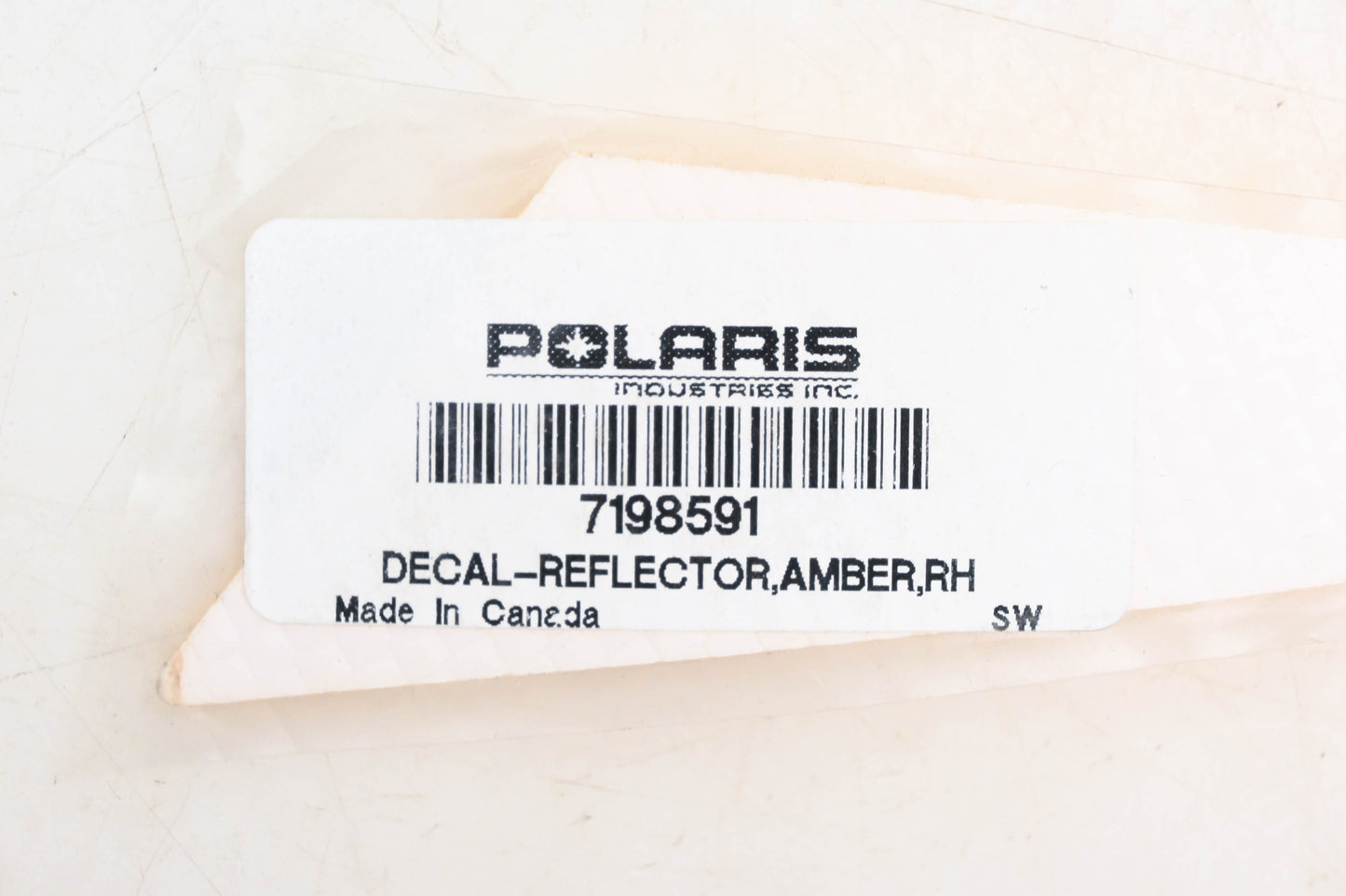 New OEM Polaris 7198591 Righthand Amber Reflector Decal NOS