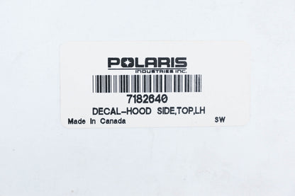 New OEM Polaris 7182640 DOHC 1000 Lefthand Hood Side Decal NOS