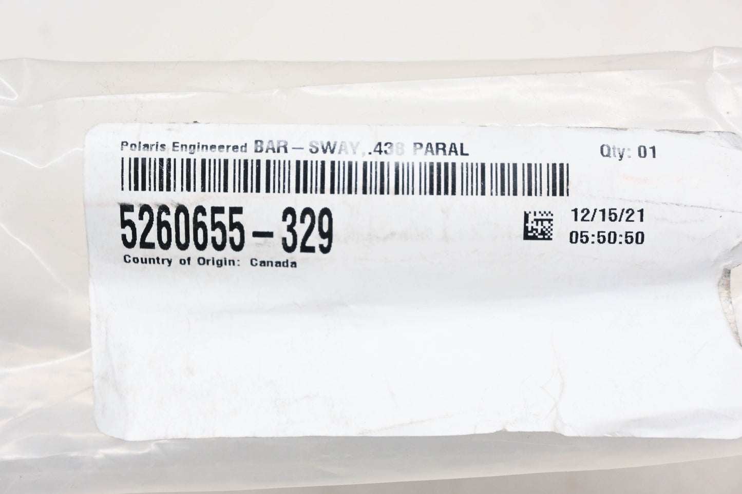 New OEM Polaris 5260655-329 Black Sway Bar NOS