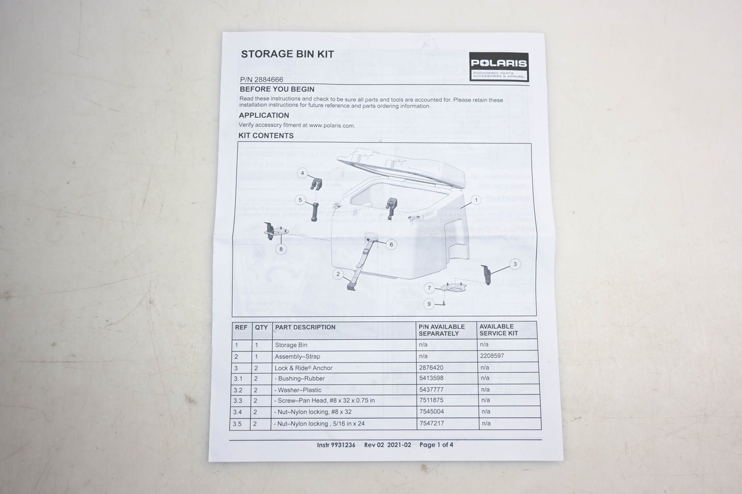 New OEM Polaris 2884666 RZR Lock & Ride Multi Passenger Rear Seat Cargo Box Kit NOS