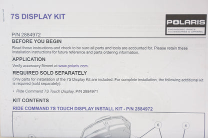 New OEM Polaris 2884972 7S Display Cover Kit NOS