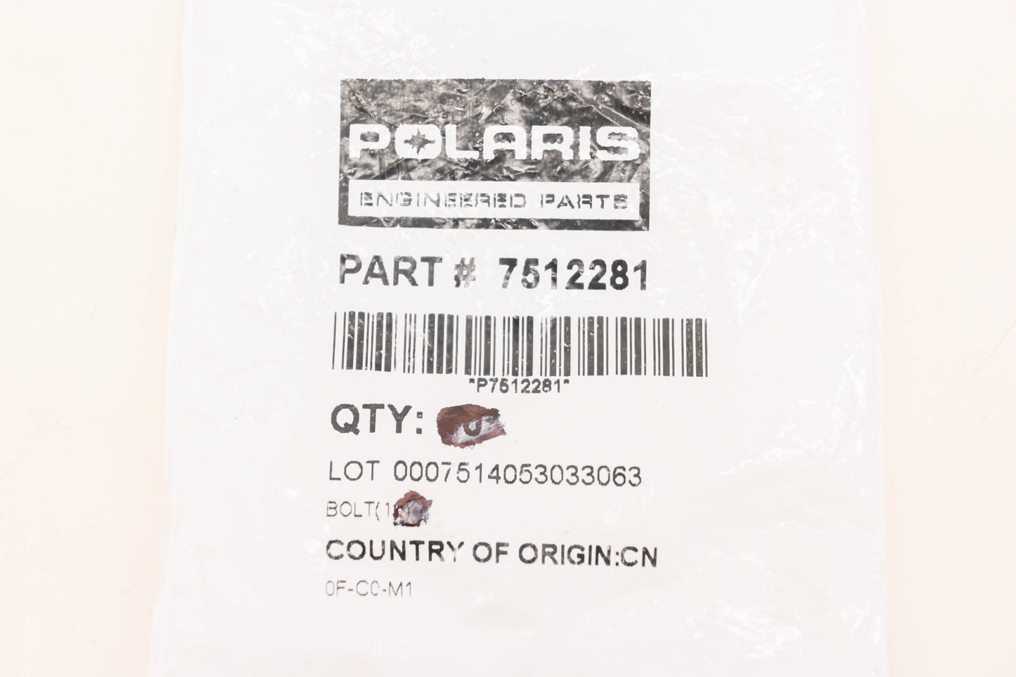 New OEM Polaris 7512281 Bolts Qty 3 NOS