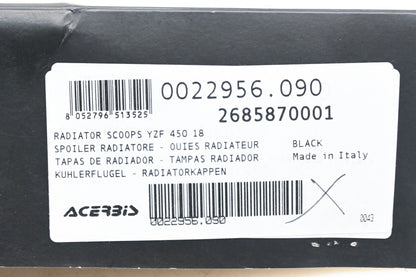 Acerbis 0022956.090, 2685870001, 26858-70001 Black Radiator Scoop Kit NOS