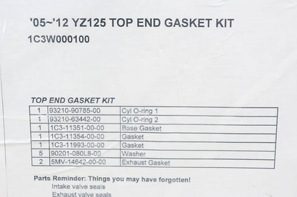 New OEM Yamaha 1C3-W0001-00-00 Top End Gasket Kit NOS