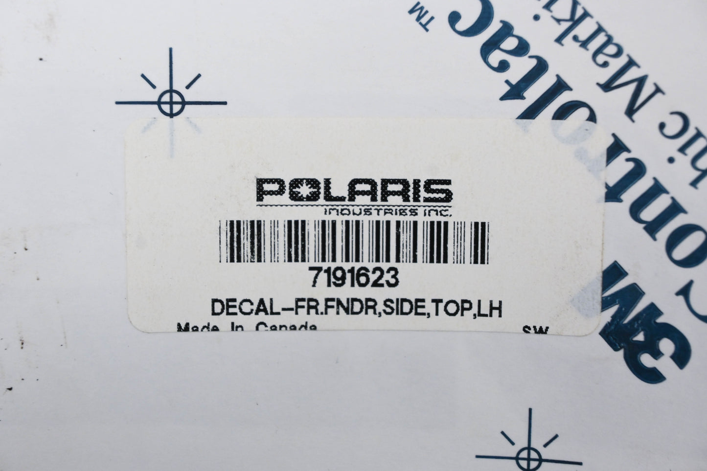 New OEM Polaris 7191623 Front Fender "1000" Top Left Side Decal NOS