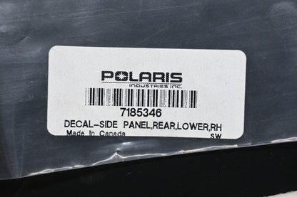 New OEM Polaris 7185346 Rear Lower Right Side Panel Decal NOS