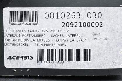 Acerbis 0010263.030, 2092100002, 20921-00002 White Side Panel Kit NOS