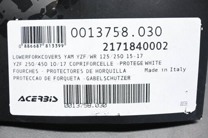 Acerbis 0013758.030, 21741840002 White Front Lower Fork Cover Kit NOS