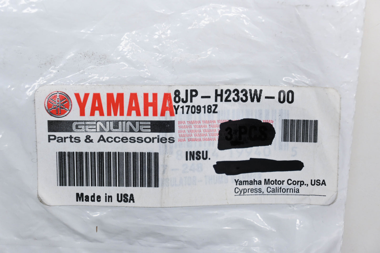 New OEM Yamaha 8JP-H233W-00-00 Insulator NOS