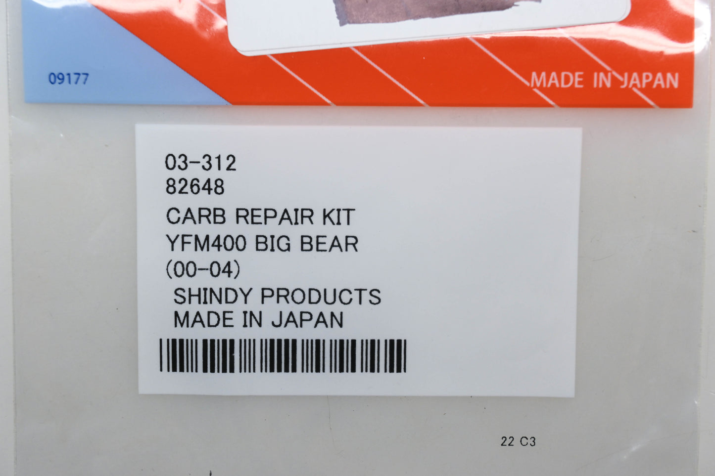 Shindy Products 03-312, 82648 00-04 Yamaha YFM400 Carburetor Repair Kit NOS