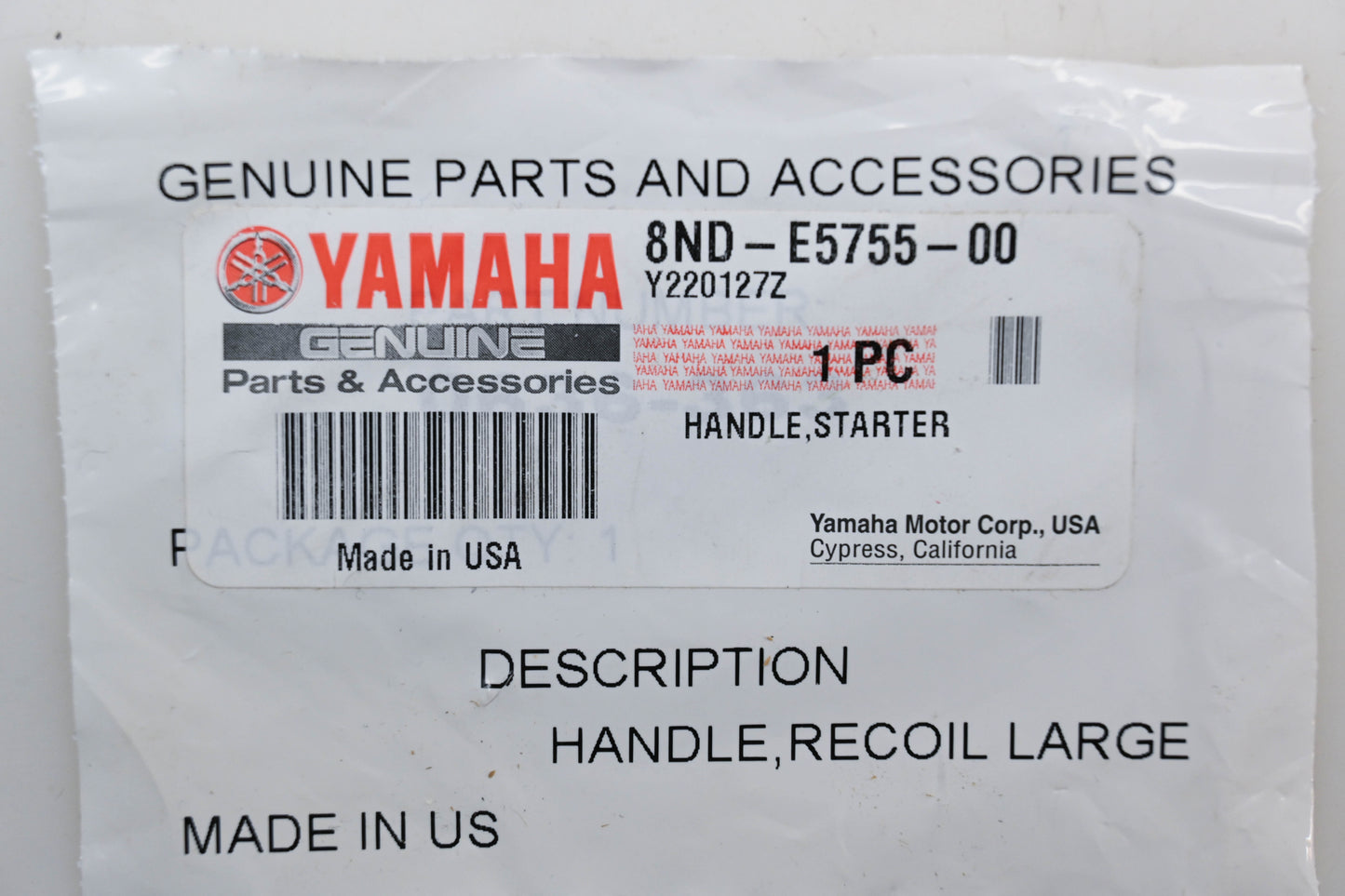 New OEM Yamaha 8ND-E5755-00-00 Pull Start Handle NOS
