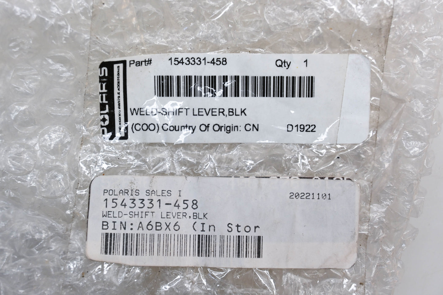 New OEM Polaris 1543331-458 Matte Black Gear Shift Lever NOS
