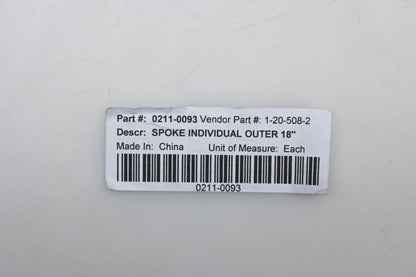Aftermarket 0211-0093, 1-20-508-2 18" Outer Spokes Qty 3 NOS