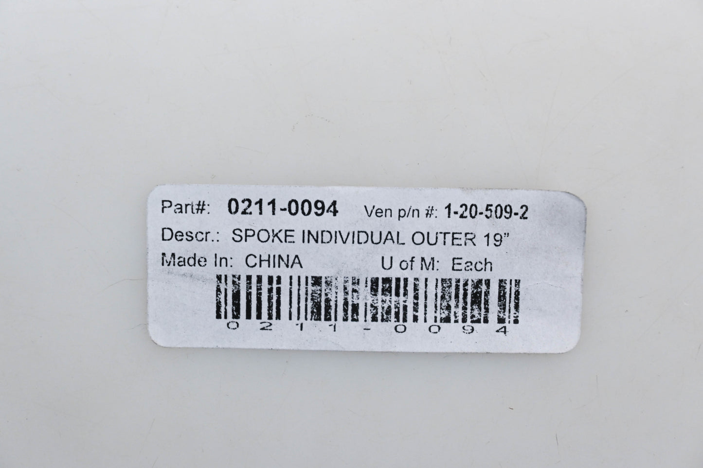 Aftermarket 0211-0094, 1-20-509-2 19" Outer Spokes Qty 5 NOS