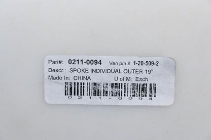 Aftermarket 0211-0094, 1-20-509-2 19" Outer Spokes Qty 5 NOS