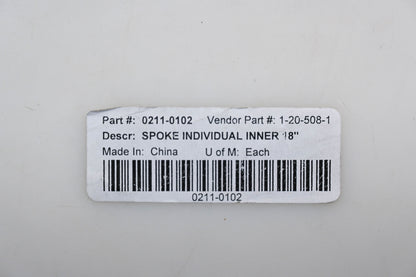 Aftermarket 0211-0102, 1-20-508-1 18" Inner Spokes Qty 4 NOS