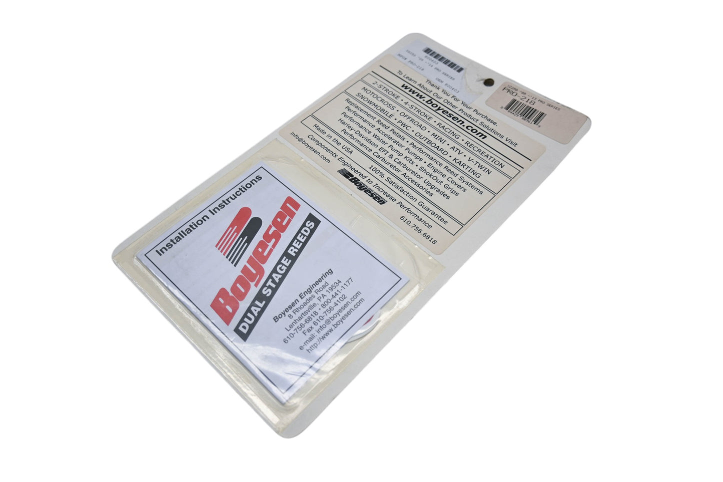 Boyesen PRO-218, 800403 Pro Series Carbon Fiber Reed Kit NOS