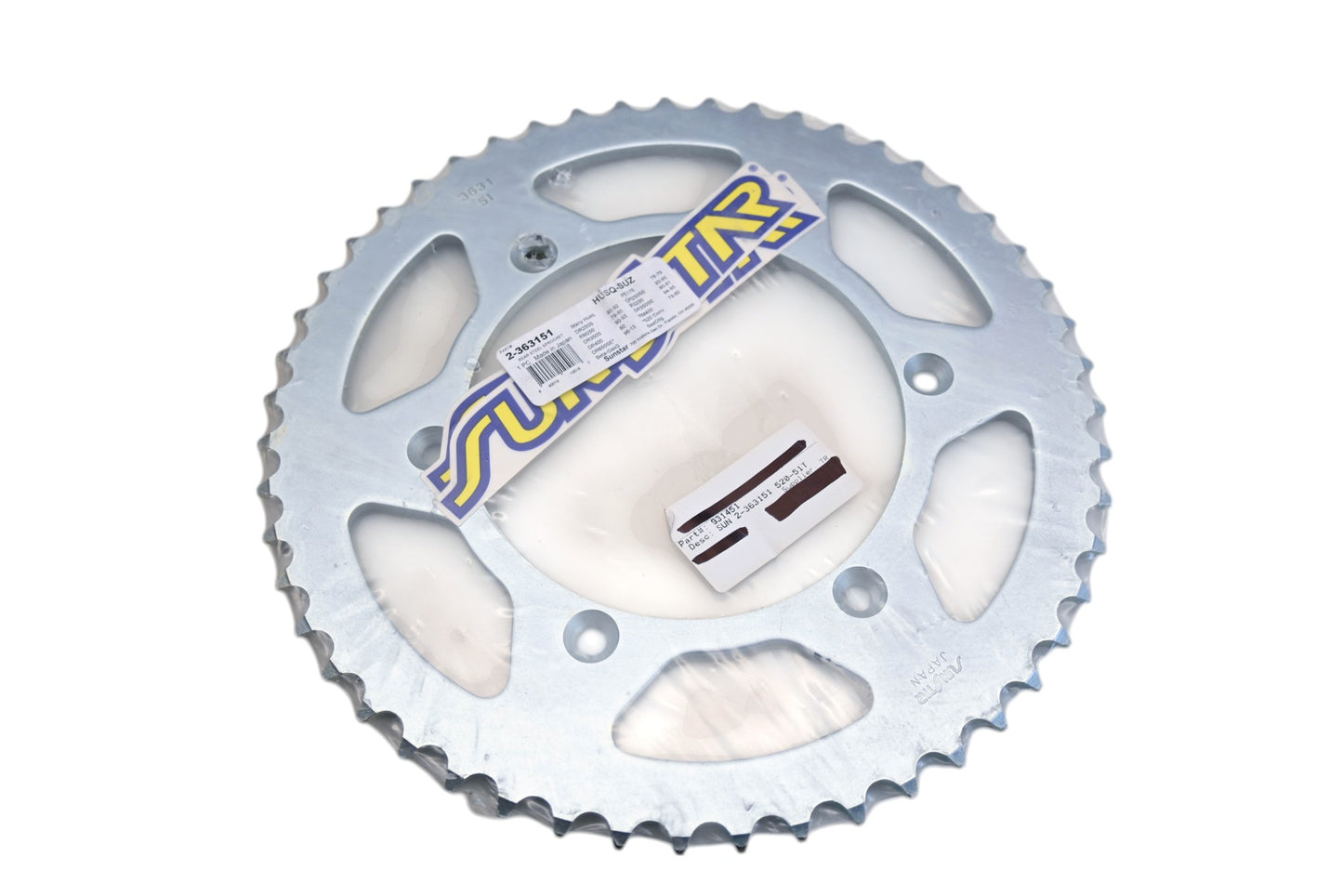 Sunstar 2-363151, 931451 Husqvarna Suzuki 51T Rear Steel Sprocket NOS