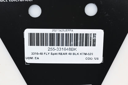Fly Racing 255-331648BK, 3316-48 KTM Husqvarna 48T Rear Aluminum Sprocket NOS