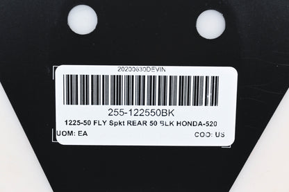 Fly Racing 255-122550BK, 1225-50 Honda 50T Rear Aluminum Sprocket NOS