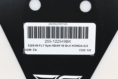 Fly Racing 255-122549BK, 1225-49 Honda 49T Rear Aluminum Sprocket NOS