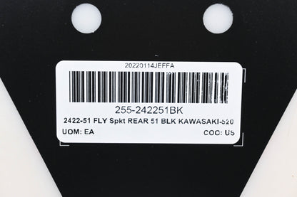 Fly Racing 255-242251BK, 2422-51 Kawasaki 51T Rear Aluminum Sprocket NOS