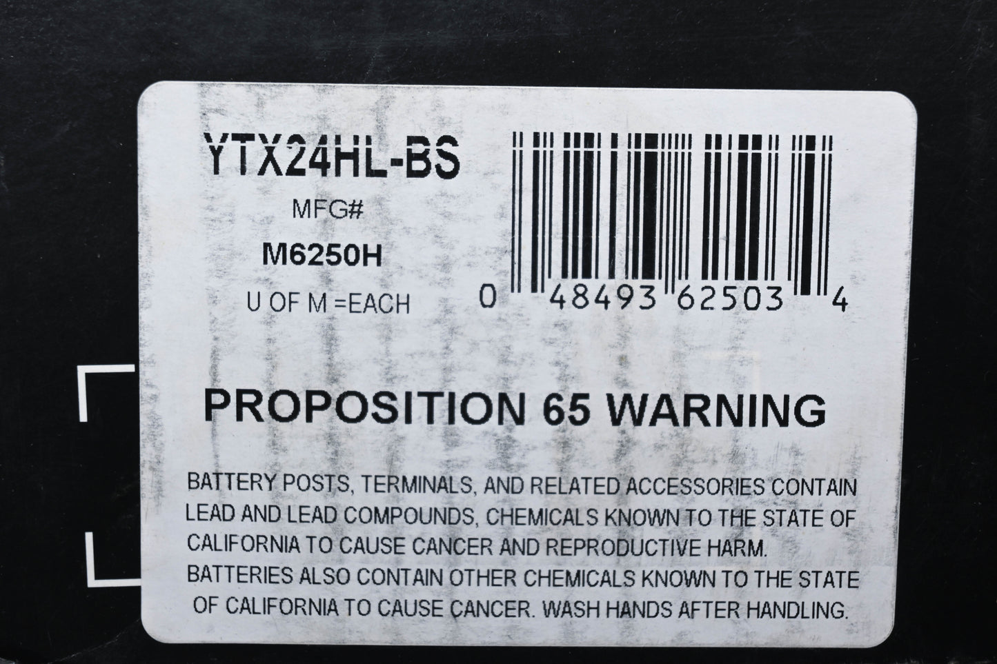 Yuasa YTX24HL-BS Powersports AGM Battery Kit NOS