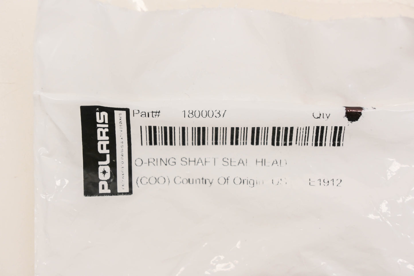 New OEM Polaris 1800037 O-Rings Qty 2 NOS