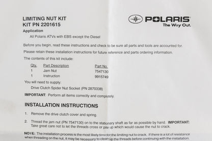 New OEM Polaris 2201615 Limiting Nut NOS