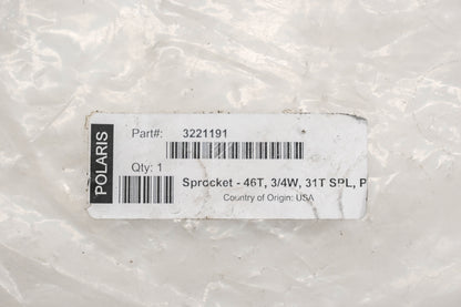 New OEM Polaris 3221191 46T 3/4W 31T Spline Sprocket NOS