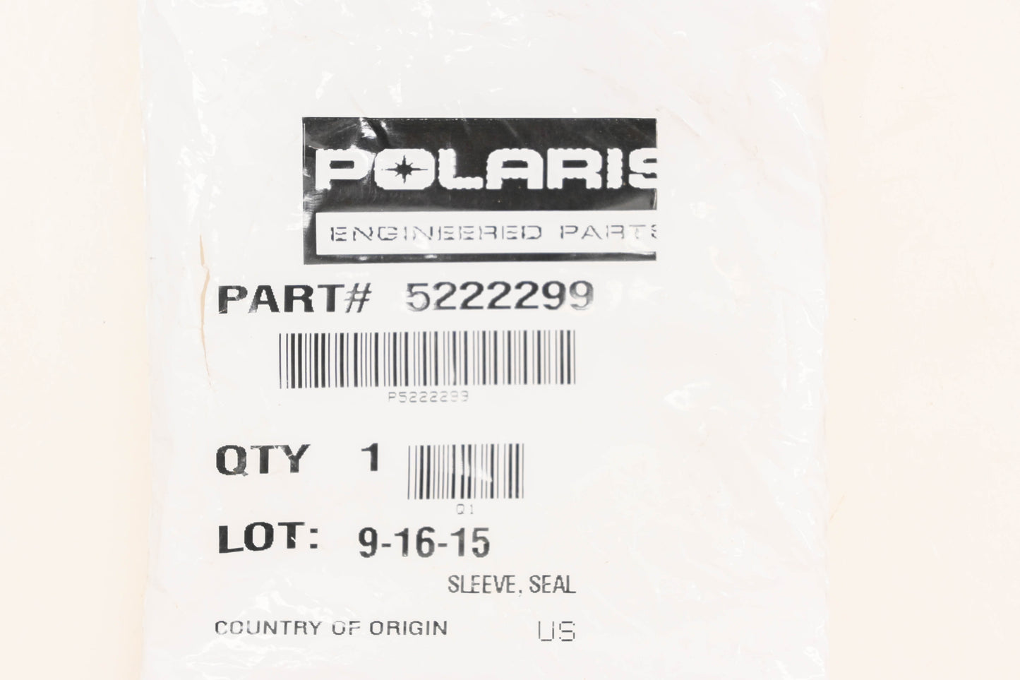 New OEM Polaris 5222299 Sleeve Seal NOS