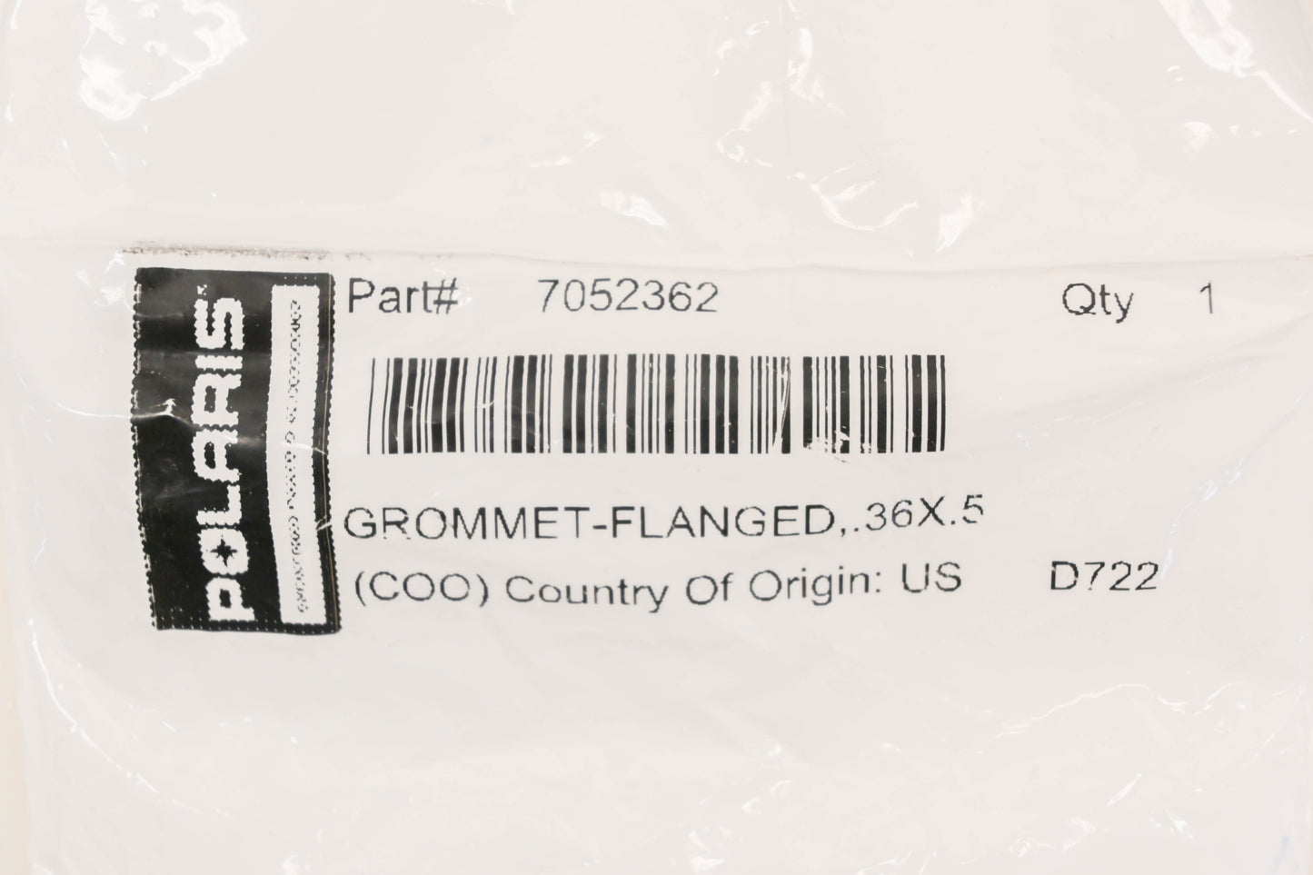 New OEM Polaris 7052362 Flanged Grommet NOS