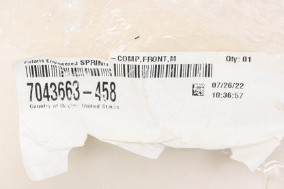 New OEM Polaris 7043663-458 Black Front Shock Spring NOS