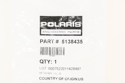 New OEM Polaris 5138435 Valve Retainer NOS